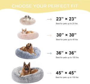 Bedfolks Calming Donut Dog Bed, 36 Inches Round Fluffy Dog Beds for Large Dogs, Anti-Anxiety Plush Dog Bed, Machine Washable Pet Bed (Dark Grey, Large)  Pet SuppliesRufus AIRufus AI - Image 5