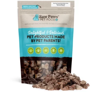 Freeze Dried Diced Chicken Heart Treats for Dogs & Cats, 4 oz
